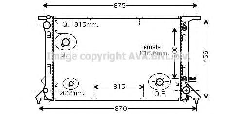 AIA2291 AVA Quality Cooling Радиатор охлаждения двигателя