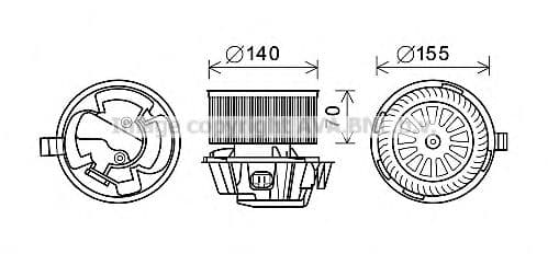 DN8384 AVA Quality Cooling Вентилятор салона для Nissan Micra