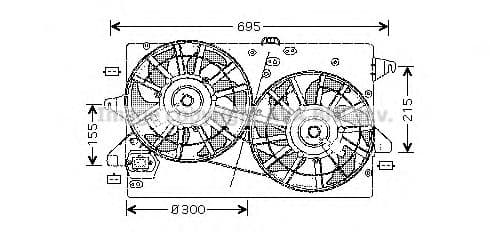 FD7503 AVA Quality Cooling Вентилятор системи охолодження двигуна для Ford Mondeo