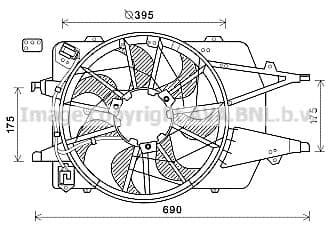 FD7577 AVA Quality Cooling Вентилятор системи охолодження двигуна для Ford Focus