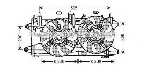 FT7569 AVA Quality Cooling Вентилятор системы охлаждения двигателя для Fiat Doblo