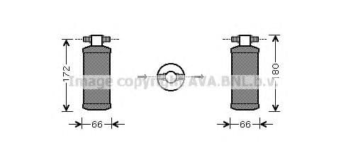 HDD184 AVA Quality Cooling Осушувач кондиціонера для Honda Prelude