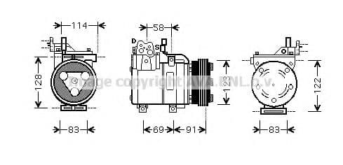 HYK196 AVA Quality Cooling Компрессор кондиционера