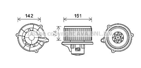 KA8224 AVA Quality Cooling Вентилятор салона для Kia Rio