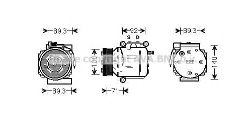 SBAK053 AVA Quality Cooling Компресор кондиціонера для SAAB 9-3