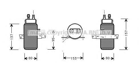 SBD043 AVA Quality Cooling Осушитель кондиционера для SAAB 9000