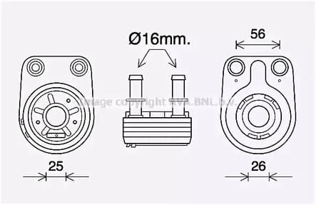 FT3460 AVA Quality Cooling Оливний радіатор двигуна
