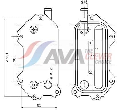 to3792 AVA Quality Cooling Оливний радіатор двигуна