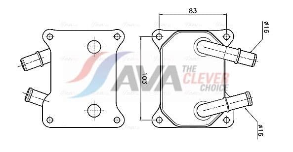 fd3699 AVA Quality Cooling Оливний радіатор двигуна