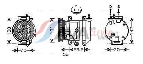 DWAK080 AVA Quality Cooling Компрессор кондиционера для Daewoo Lanos