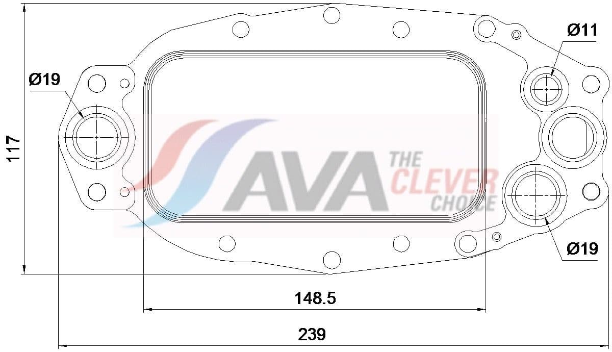 au3365 AVA Quality Cooling Оливний радіатор двигуна