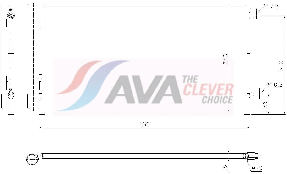 je5097d AVA Quality Cooling Радіатор кондиціонера для Jeep Compass