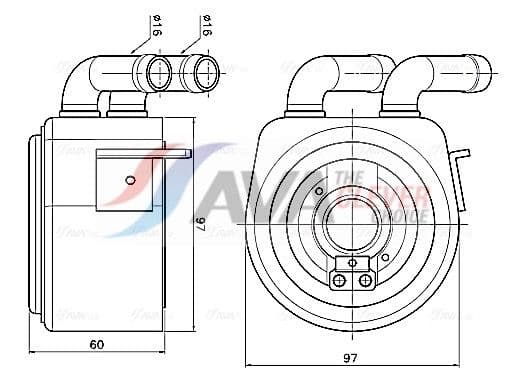 fd3700 AVA Quality Cooling Оливний радіатор двигуна