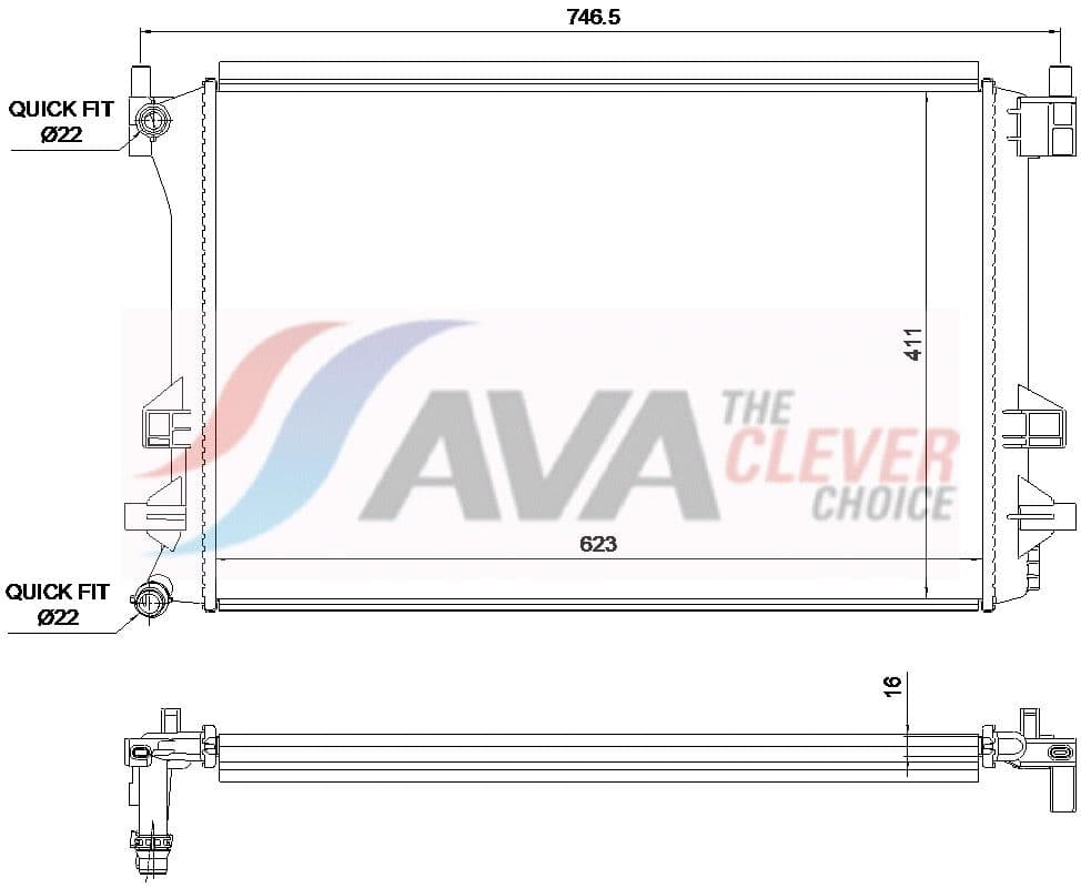 vn2463 AVA Quality Cooling Радіатор охолодження двигуна