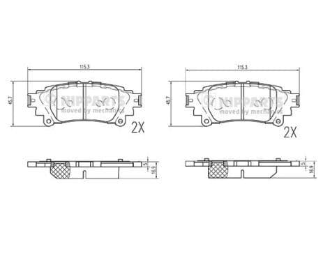 N3612047 Nipparts Гальмівні колодки