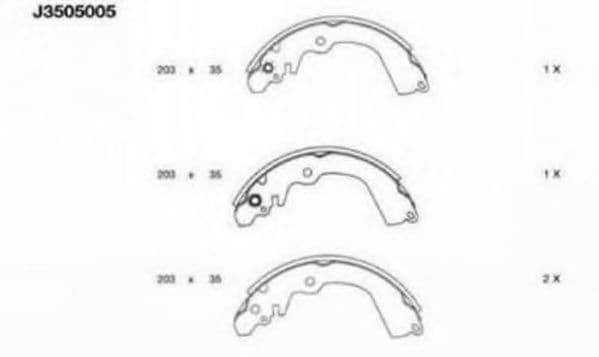 J3505005 Nipparts Гальмівні колодки