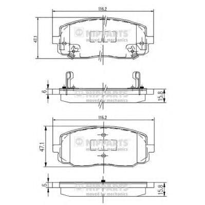 J3600323 Nipparts Гальмівні колодки