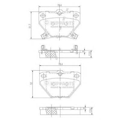 J3612018 Nipparts Тормозные колодки