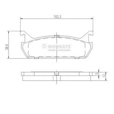 J3616001 Nipparts Тормозные колодки