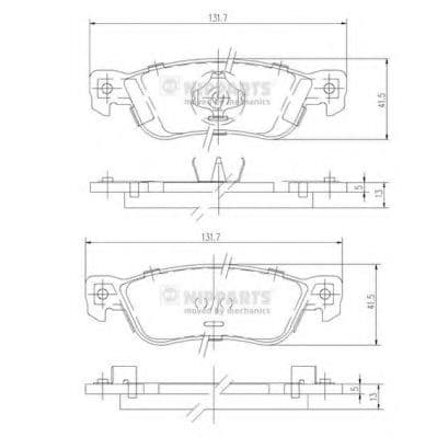 J3619000 Nipparts Тормозные колодки