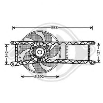 3434001 Diederichs Вентилятор системи охолодження двигуна для Fiat Panda
