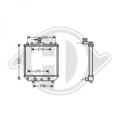 8643586 Diederichs Радіатор охолодження двигуна для Suzuki Wagon R