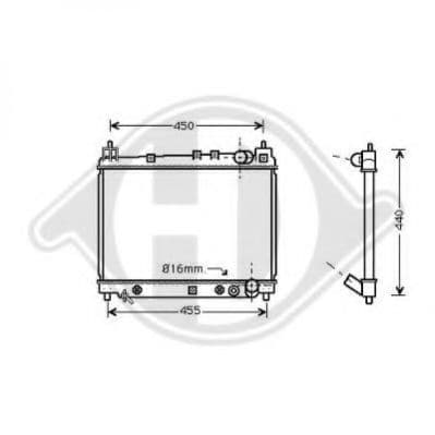 8660553 Diederichs Радіатор охолодження двигуна для Toyota Yaris