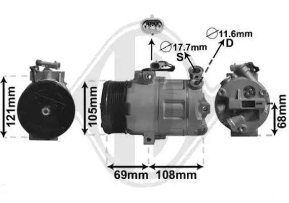 dck1399 Diederichs Компресор кондиціонера для Opel Zafira