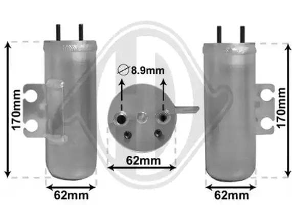 dct1184 Diederichs Осушитель кондиционера для Peugeot 206