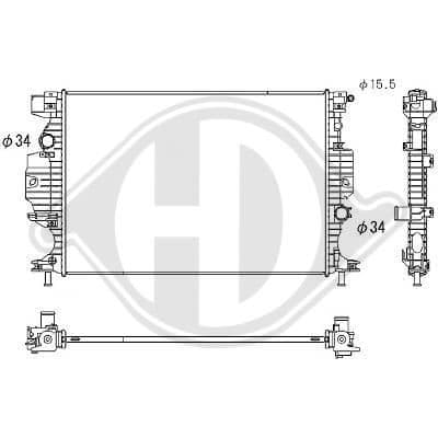 dcm3942 Diederichs Радиатор охлаждения двигателя для Ford Mondeo