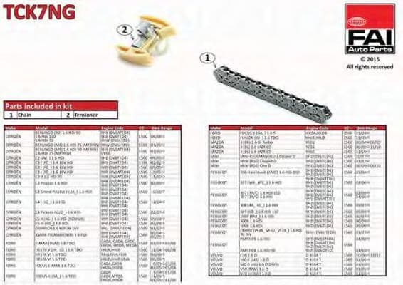 TCK7NG Fai Комплект ланцюга ГРМ