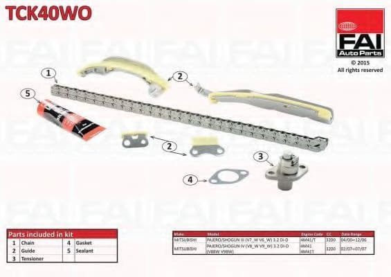 TCK40WO Fai Комплект ланцюга ГРМ