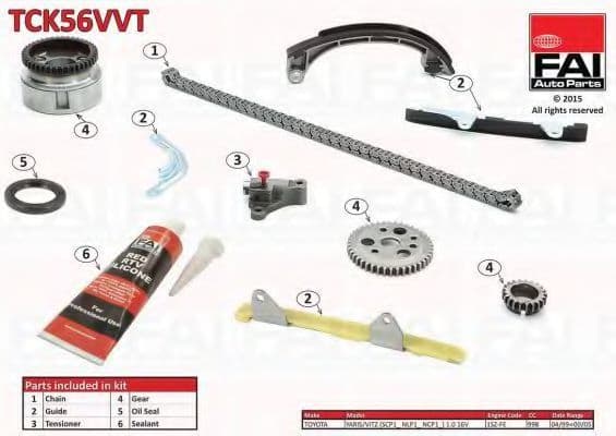 TCK56VVT Fai Комплект ланцюга ГРМ