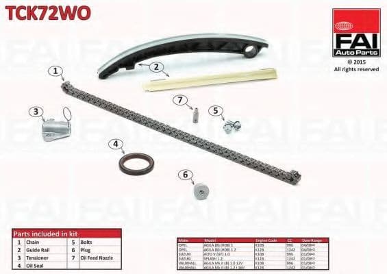TCK72WO Fai Комплект ланцюга ГРМ