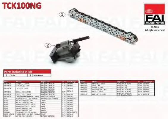 TCK100NG Fai Комплект цепи ГРМ