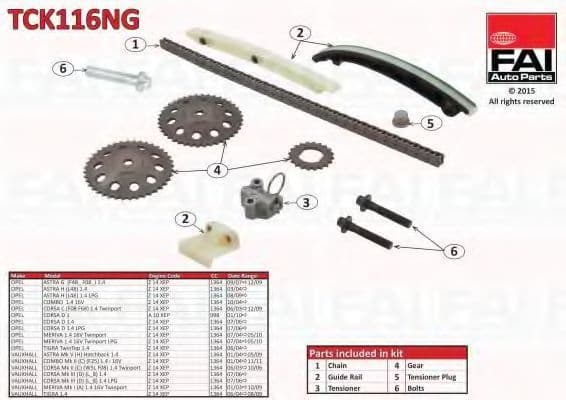 TCK116NG Fai Комплект ланцюга ГРМ