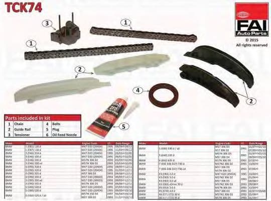 TCK74 Fai Комплект ланцюга ГРМ