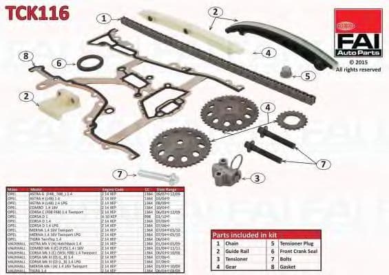 TCK116 Fai Комплект ланцюга ГРМ