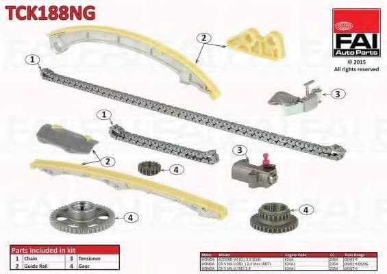 TCK188NG Fai Комплект ланцюга ГРМ
