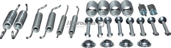 1164001210 JP Group Монтажный комплект барабанных тормозных колодок