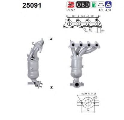 25091 AS Каталізатор для Kia Picanto