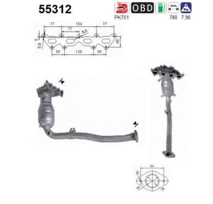 55312 AS Каталізатор для Fiat Stilo