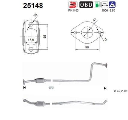 25148 AS Катализатор для Mazda 2