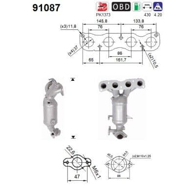 91087 AS Катализатор для Suzuki Ignis