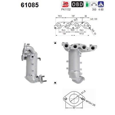 61085 AS Каталізатор для Hyundai i20
