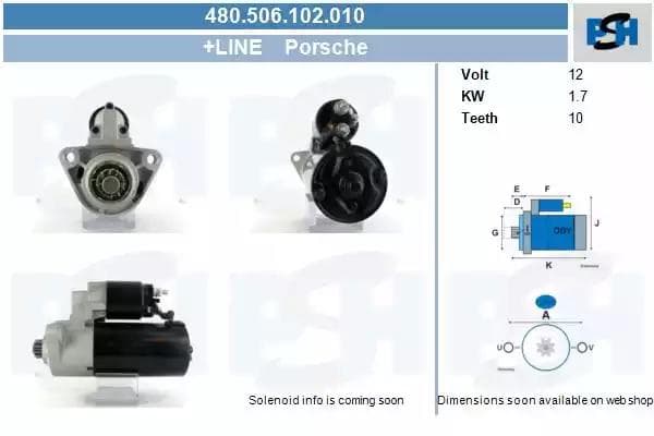 480506102010 CV PSH Стартер для Porsche Cayenne