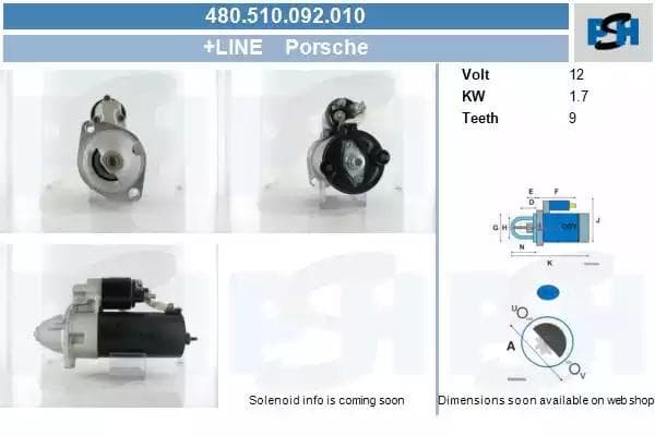 480510092010 CV PSH Стартер для Porsche 968