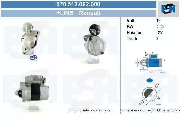 570512092000 CV PSH Стартер