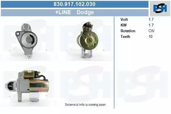 830917102030 CV PSH Стартер