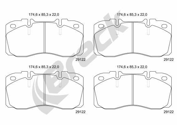 291220090210 Breck Гальмівні колодки
